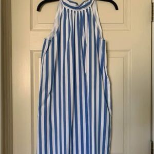 J. Crew Blue and White Striped Dress